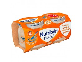 Imagen del producto Nutribén Potito Introducción a la merienda: Frutas y galletas. 2x120g